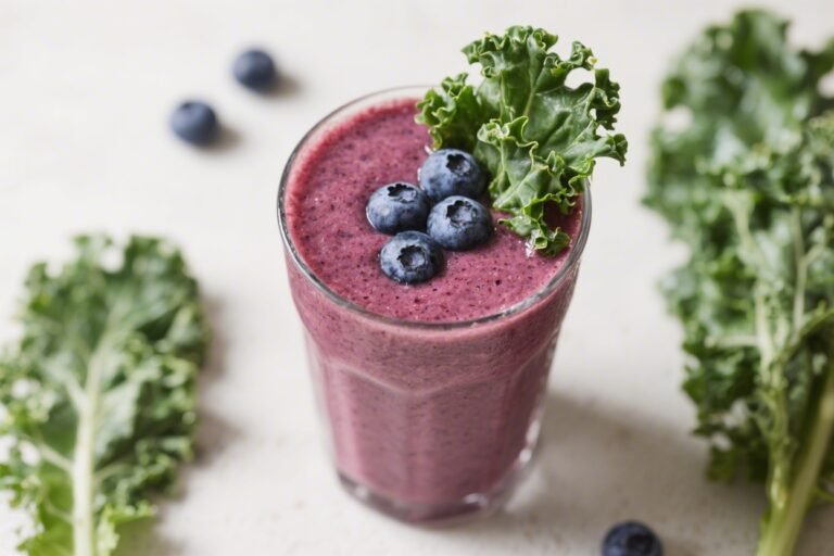 Blueberry Kale Fiber Boost Smoothie – Simple, Filling, and Naturally Delicious