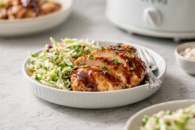 Crockpot BBQ Chicken With Spring Slaw – Easy, Flavorful, and Weeknight-Friendly