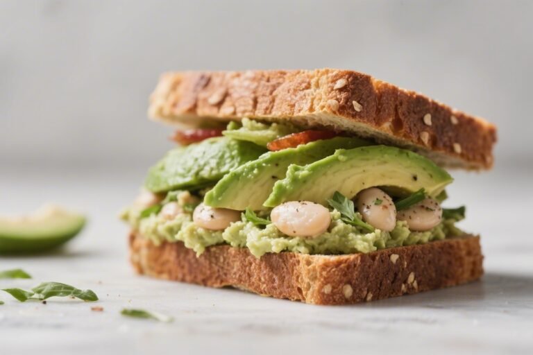 Vegan Avocado White Bean Smash Sandwich – Creamy, Fresh, and Satisfying