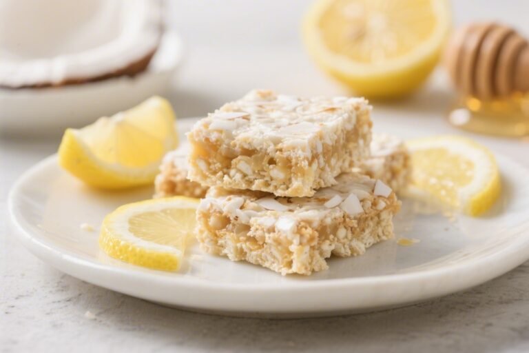 No-Bake Lemon Coconut Bars (Honey Sweetened) – Bright, Easy, and Naturally Sweet