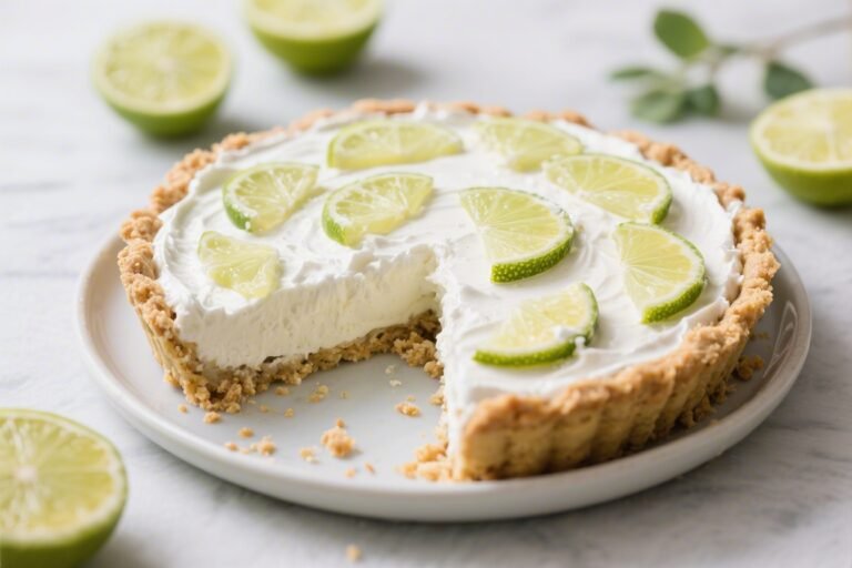 No-Bake Coconut Lime Freezer Pie – Bright, Creamy, and Effortless