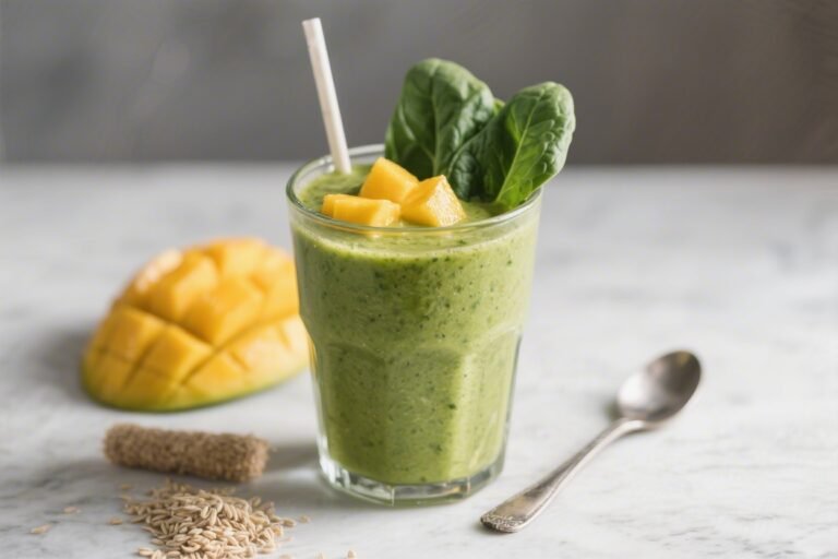 Mango Spinach High-Fiber Smoothie – Bright, Creamy, and Satisfying