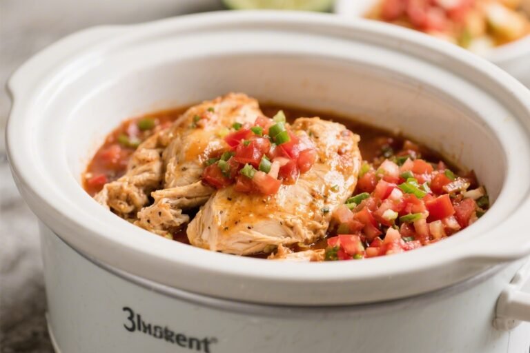 3-Ingredient Salsa Chicken (Crockpot) – Easy, Juicy, Set-It-and-Forget-It