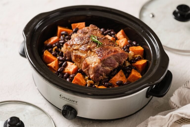 Crockpot Pork Roast with Sweet Potatoes & Black Beans – Easy, Cozy, and Flavor-Packed