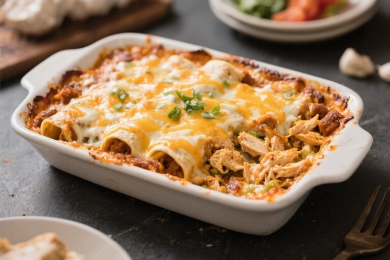 Cheesy Chicken Enchilada Casserole – Comforting, Crowd-Pleasing, and Easy
