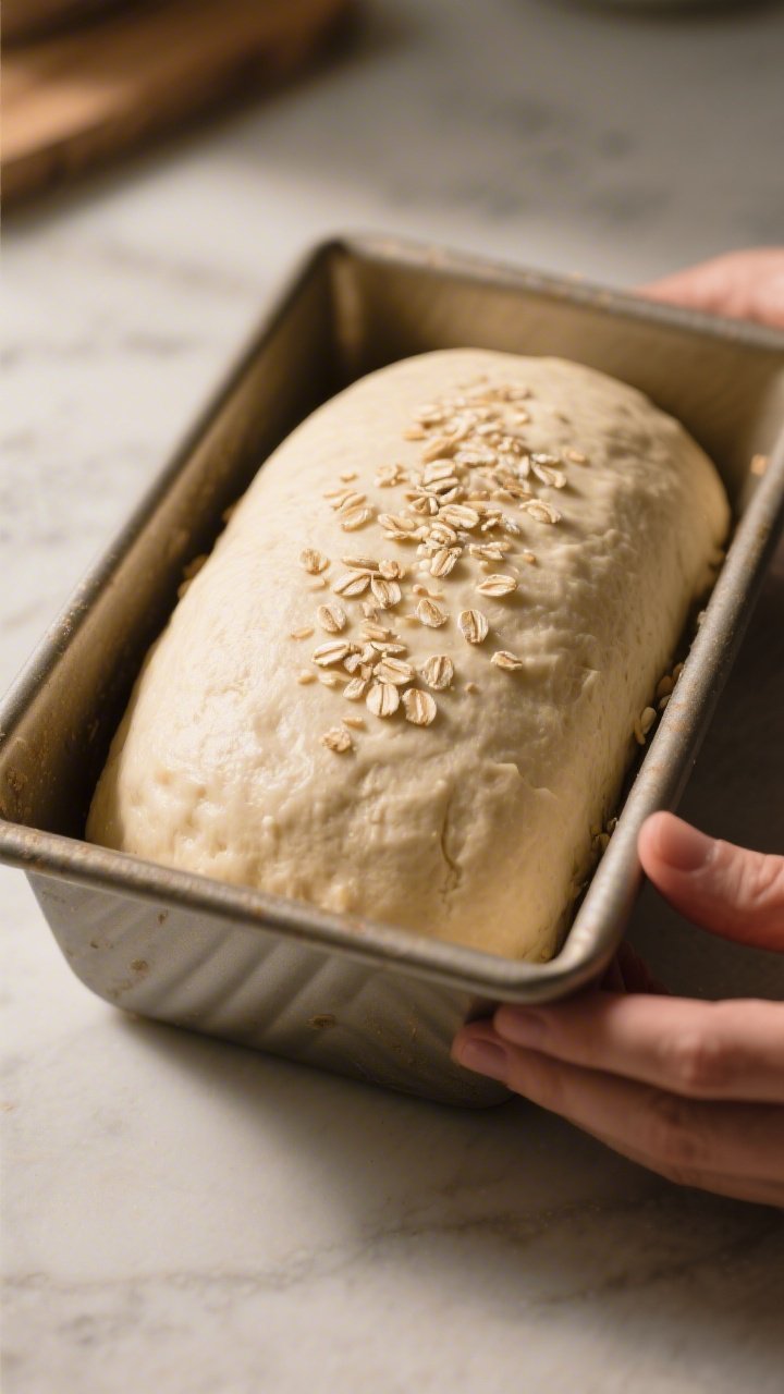 Cooking process: Shaped loaf after second rise in a greased 9x5-inch pan, crowned about 1 inch over 