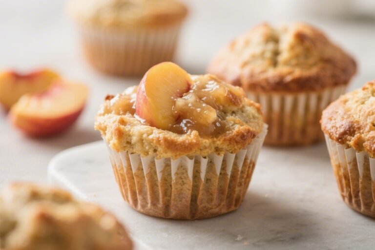Sourdough Discard Peach Cobbler Muffins – Juicy, Cozy, and Easy