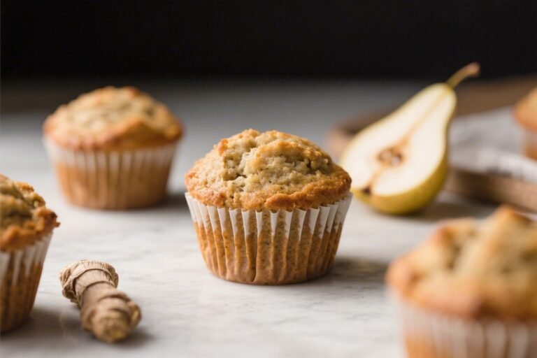 Sourdough Discard Pear Ginger Muffins – Cozy, Moist, and Gently Spiced