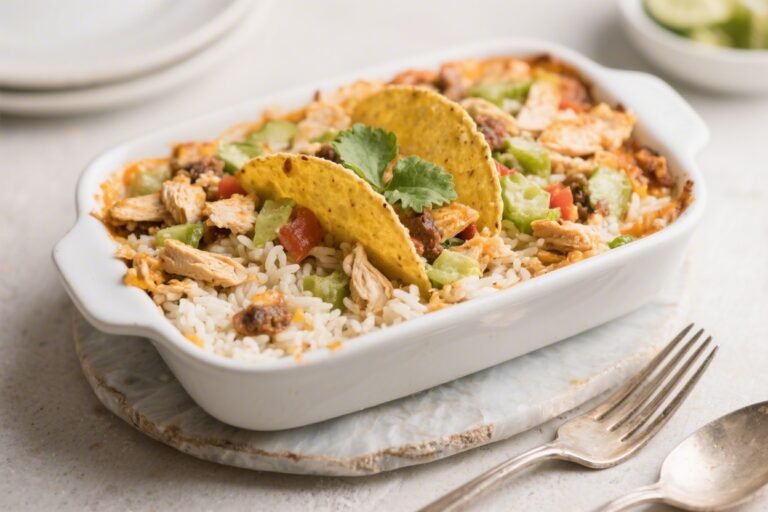 Chicken Taco Light Rice Casserole – A Cozy, Flavor-Packed Weeknight Bake