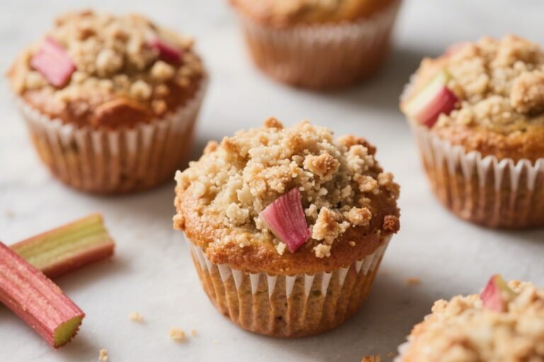 Rhubarb Muffins With Streusel Topping – Tender, Tangy, and Comforting