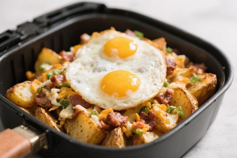 Air Fryer Loaded Breakfast Potatoes with Eggs – Crispy, Comforting, and Easy