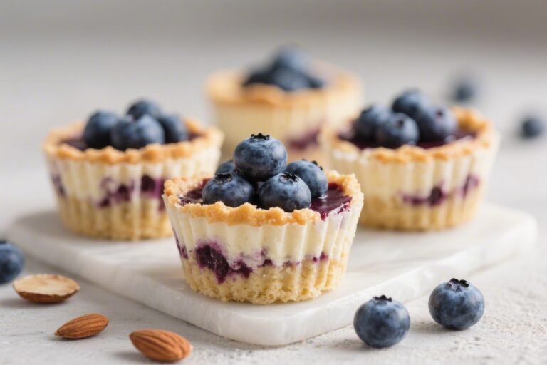 Blueberry Almond Keto Cheesecake Cups – A Creamy, Low-Carb Treat