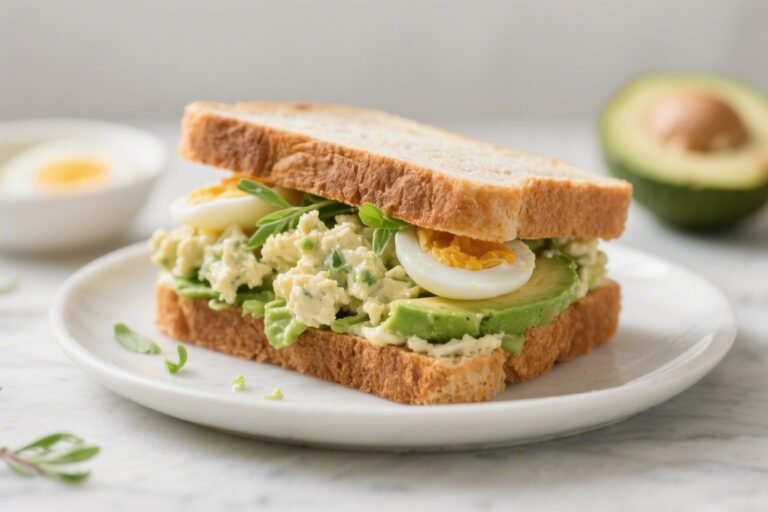 Spring Avocado Egg Salad Sandwich (Lightened Up) – Fresh, Creamy, and Satisfying