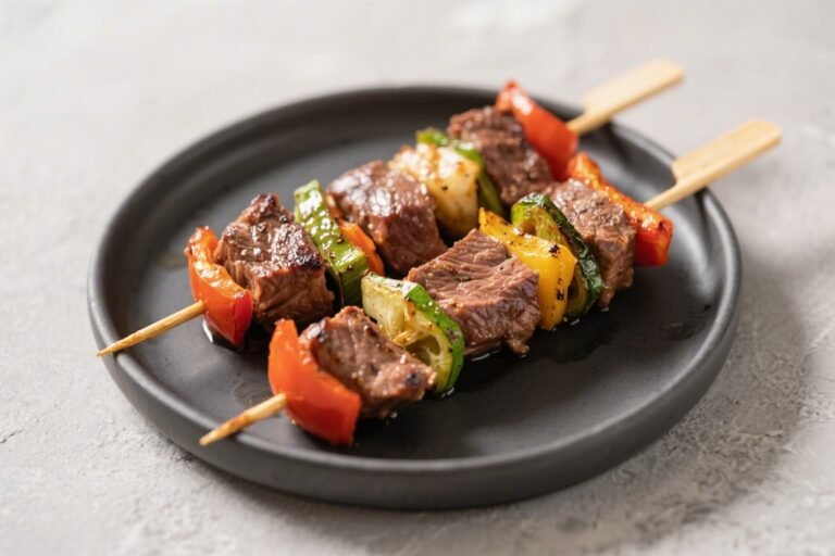 Steak and Veggie Skewers – Juicy, Colorful, and Easy to Grill