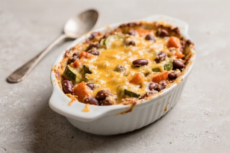 Cheesy Pinto Bean Veggie Bake – Cozy, Budget-Friendly Comfort Food