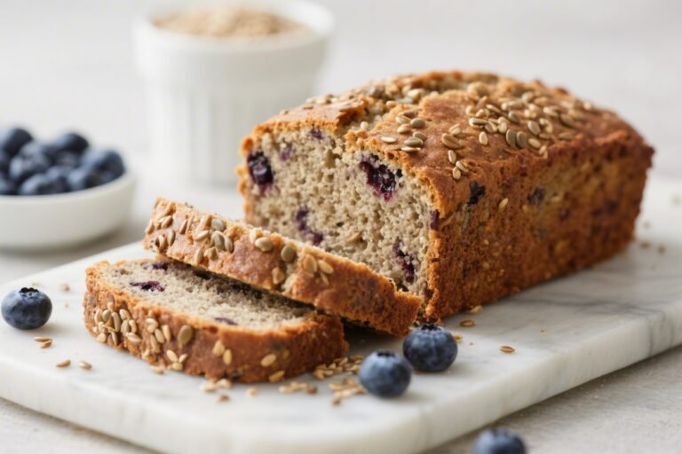 Blueberry Flaxseed High-Fiber Quick Bread – Easy, Wholesome, and Packed With Goodness