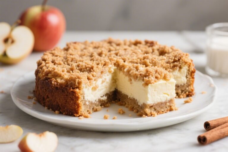 Healthy Apple Cinnamon Cheesecake Crumb Cake – Light, Cozy, and Comforting