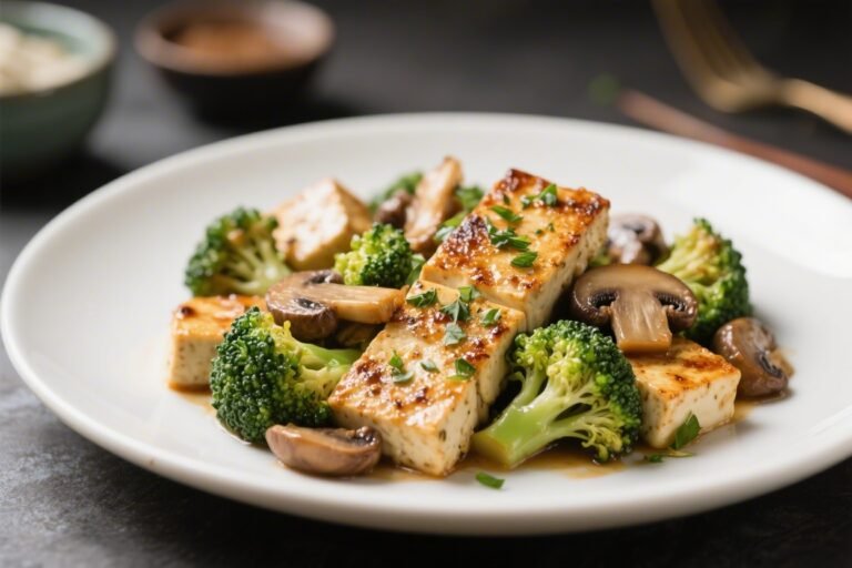 Roasted Herb Tofu with Broccoli and Mushrooms – Simple, Flavorful, and Satisfying