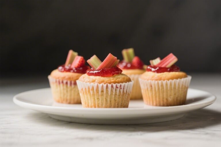 Rhubarb Strawberry Jam-Filled Cupcakes – Tender Cakes With a Bright, Tangy Center