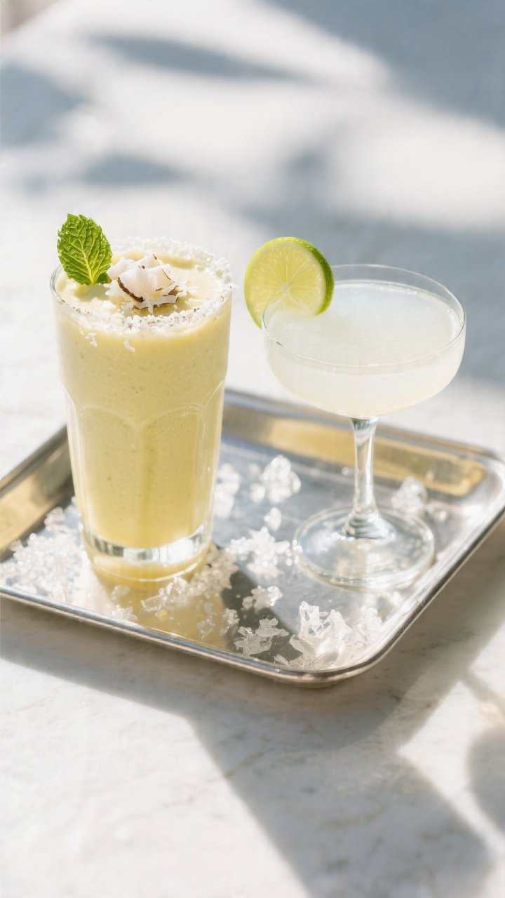 Final dish presentation: Restaurant-quality duo of servings—one alcohol-free smoothie-style and on