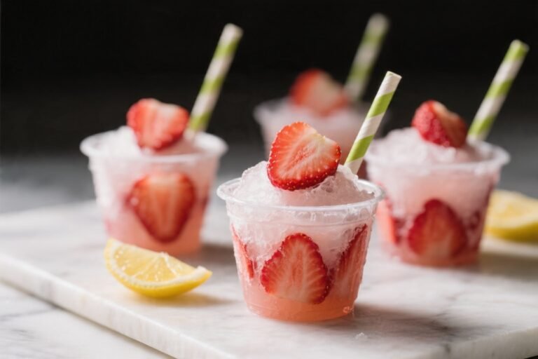 Frozen Strawberry Lemonade Cups (Easy Summer Dessert) – Bright, Tangy, and Refreshing