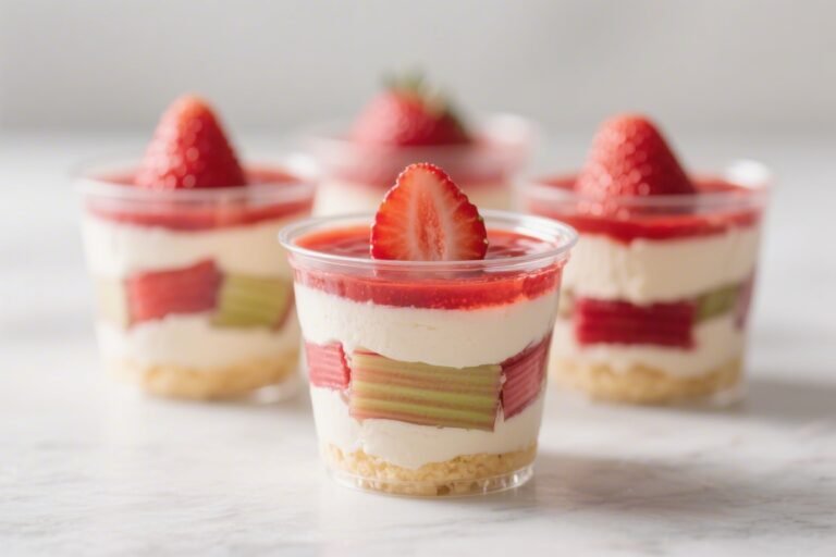 Strawberry Rhubarb Layered Dessert Cups – A Bright, Sweet-Tart Treat