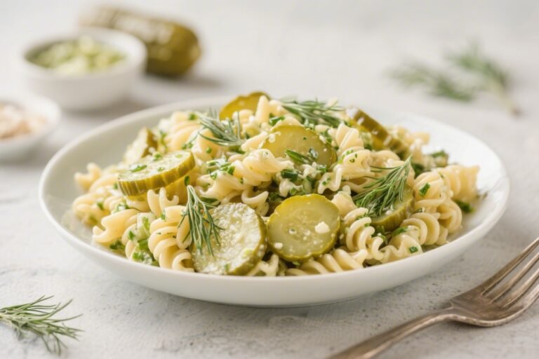 Dill Pickle Pasta Salad – Tangy, Creamy, and Perfect for Potlucks