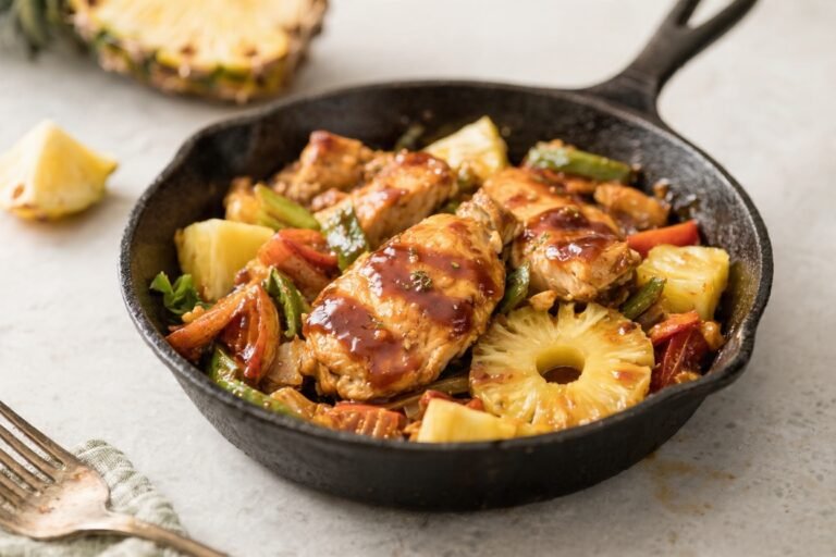 BBQ Pineapple Chicken Summer Skillet (One-Pan Dinner) – Sweet, Smoky, and Ready Fast